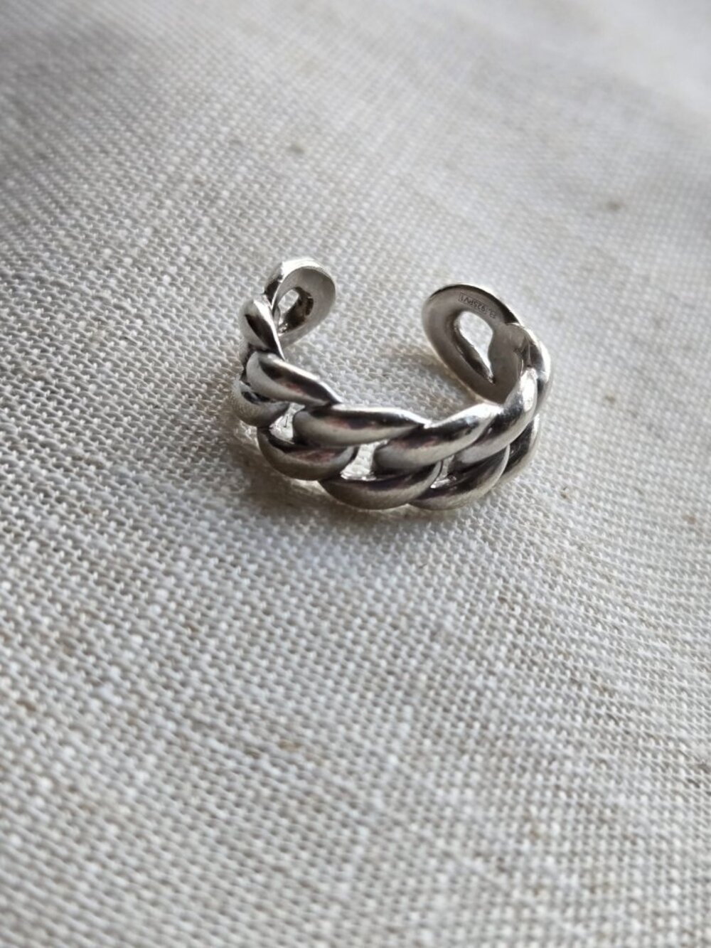 Stunning Sterling Silver Unisex Cuban Link Chain "Cuff" Ring (6g / 0.20 oz wt)